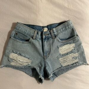 Billabong Light Blue Distressed Jean Shorts